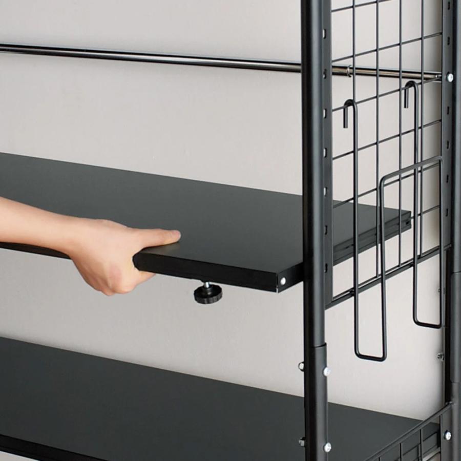 dinos 壁面を有効活用できる 幅伸縮 頑丈ラック 2段 本棚 ラック