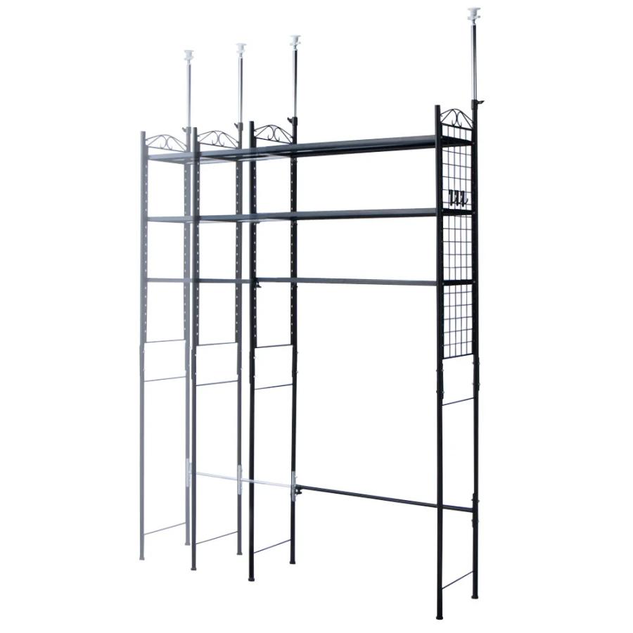 ディノス　ステンレス棚突っ張り伸縮ラック 3段 幅40cm～60cm ステンレス棚突っ張り伸縮ラック 3段 幅40cm～60cm 通販 - ディノス