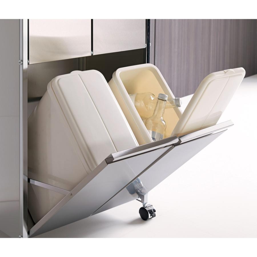 dinos（ディノス） ステンレス製ダストボックスワゴン 2分別タイプ