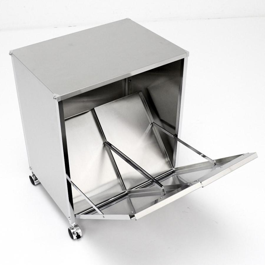 dinos（ディノス） ステンレス製ダストボックスワゴン 2分別タイプ