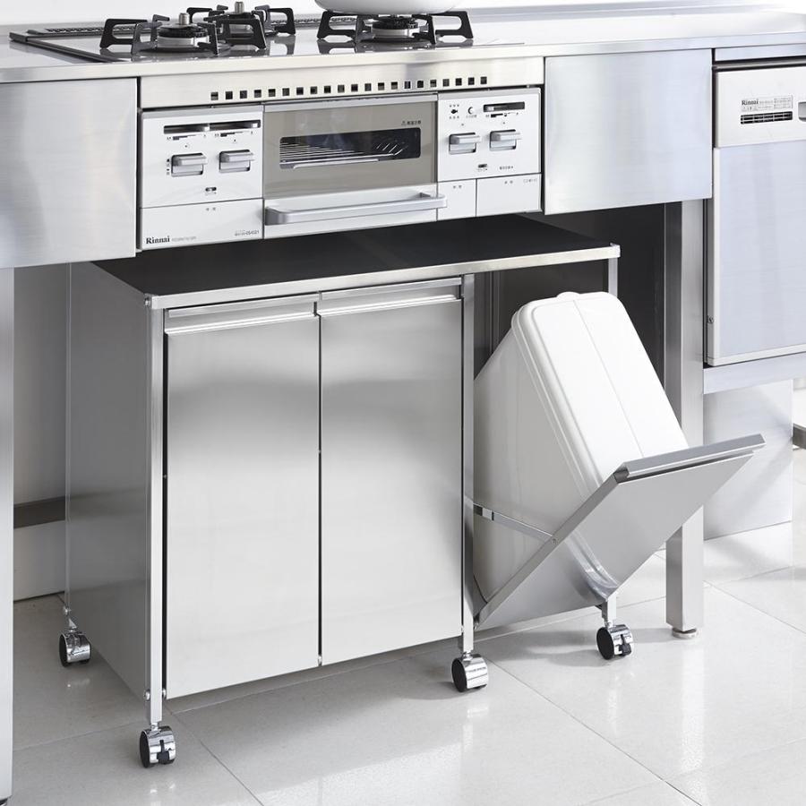 ディノス　ステンレス　ゴミ箱　分別　ごみ箱 dinos（ディノス） ステンレス製ダストボックスワゴン 3分別タイプ