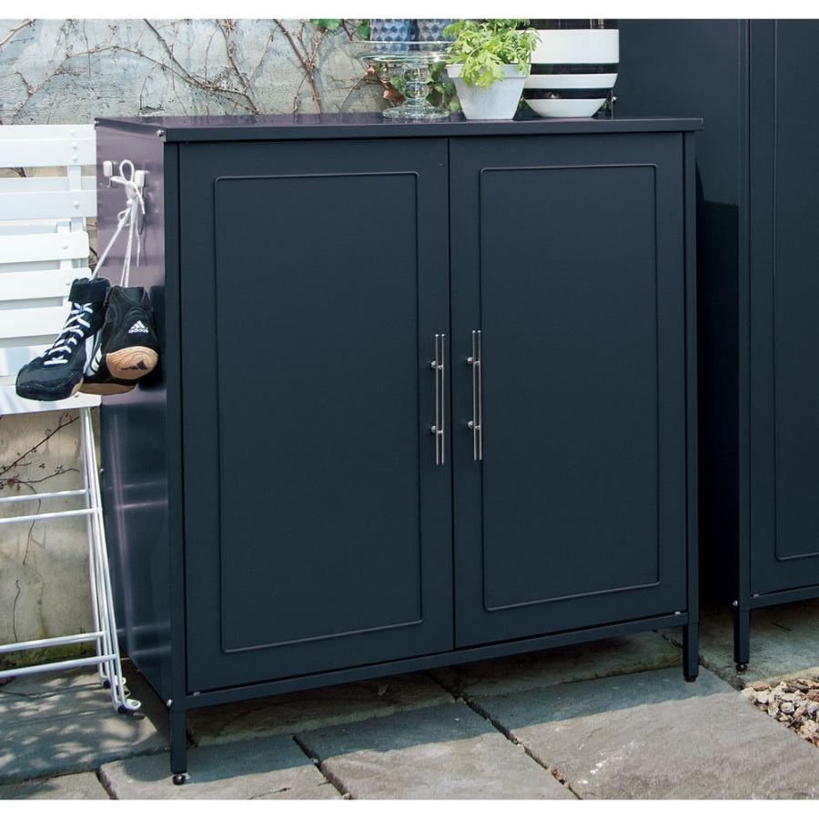 dinos（ディノス） 欧風収納庫〈ダークグレー〉高さ95cm 物置 G85808