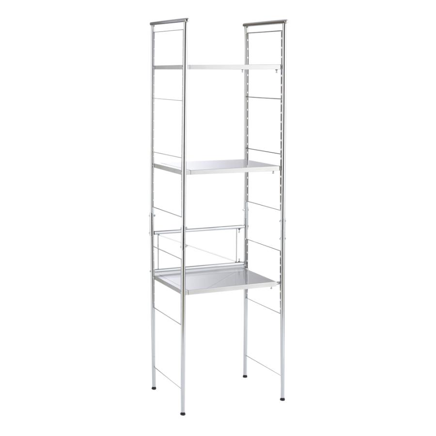 dinos（ディノス） ステンレス棚ダストボックス上幅伸縮ラック 棚3段