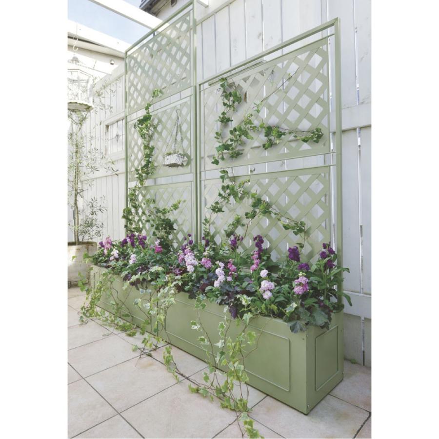 ガーデニング フラワー ガーデニング用品 エクステリア フェンス ラティス トレリス 欧風トレリス付きプランターボックス セージグリーン 高さ2cm G ディノス Paypayモール店 通販 Paypayモール