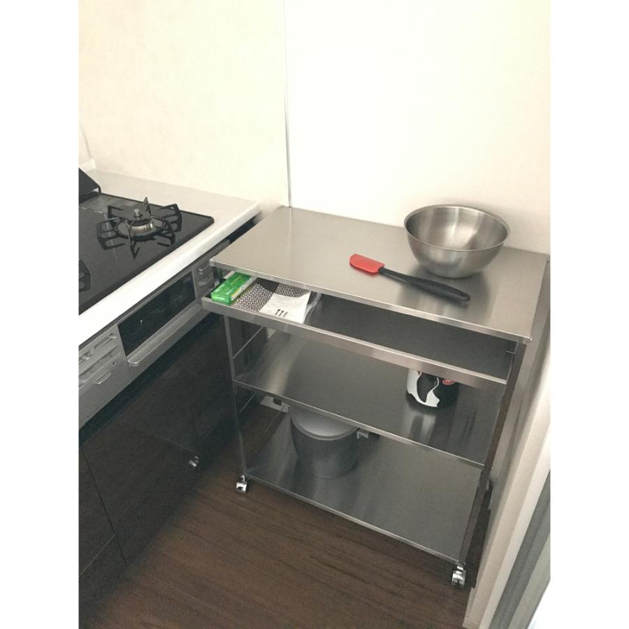 dinos（ディノス） ステンレス作業台ワゴン 引き出し1杯タイプ 幅50cm