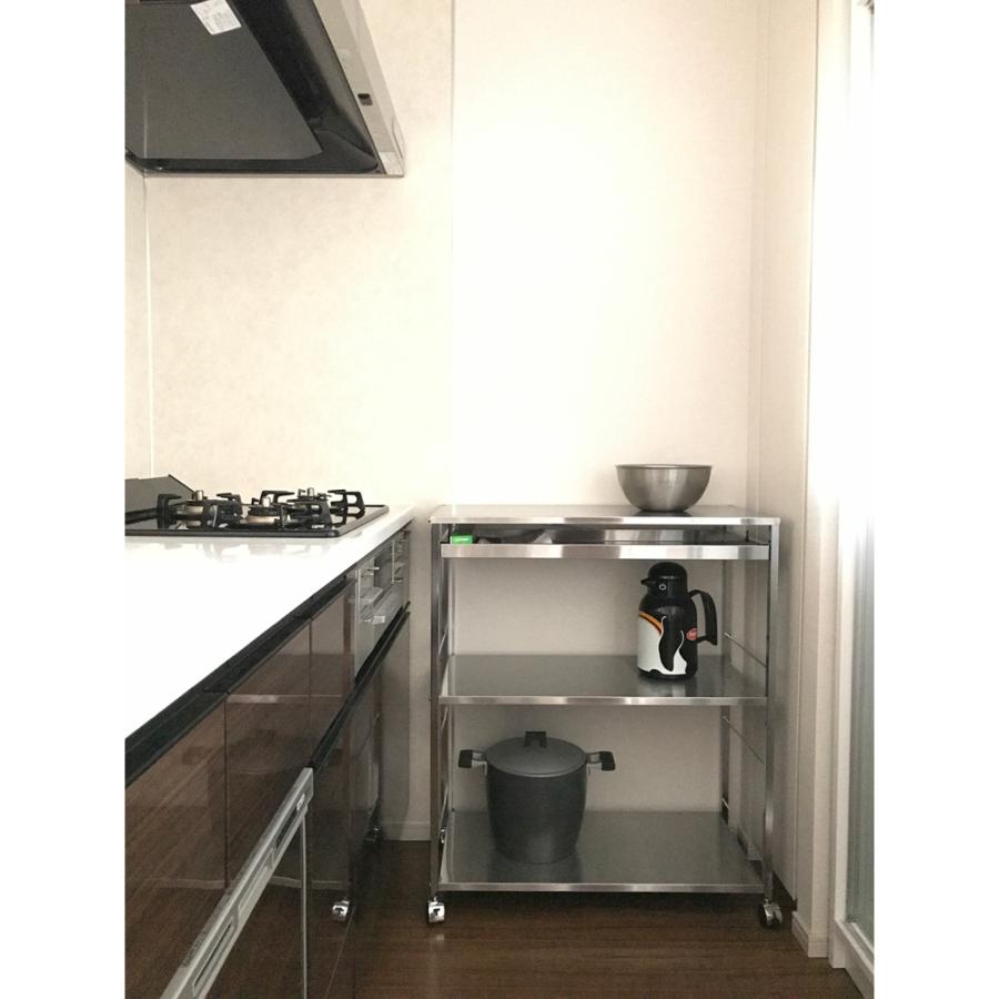 ステンレス　ワゴン　作業台　ディノス　収納カート ステンレス作業台ワゴン 引き出し2杯タイプ 幅73.5cm 通販 - ディノス