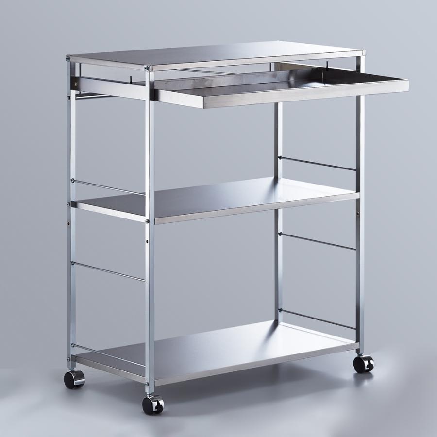 dinos（ディノス） ステンレス作業台ワゴン 引き出し1杯タイプ 幅73.5