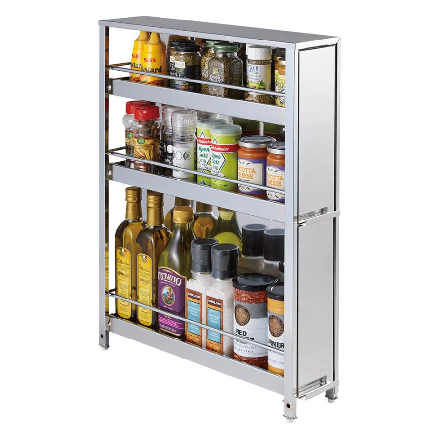 dinos（ディノス） ステンレス製 大量スパイスステーション 3段 保存