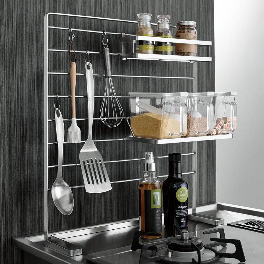 上質で快適 キッチン 家電 キッチン収納 水切り スパイスラック 調味料ラック フック付きマルチスパイスラック 小1 ポット3 H 偉大な Vinylspotnyc Com
