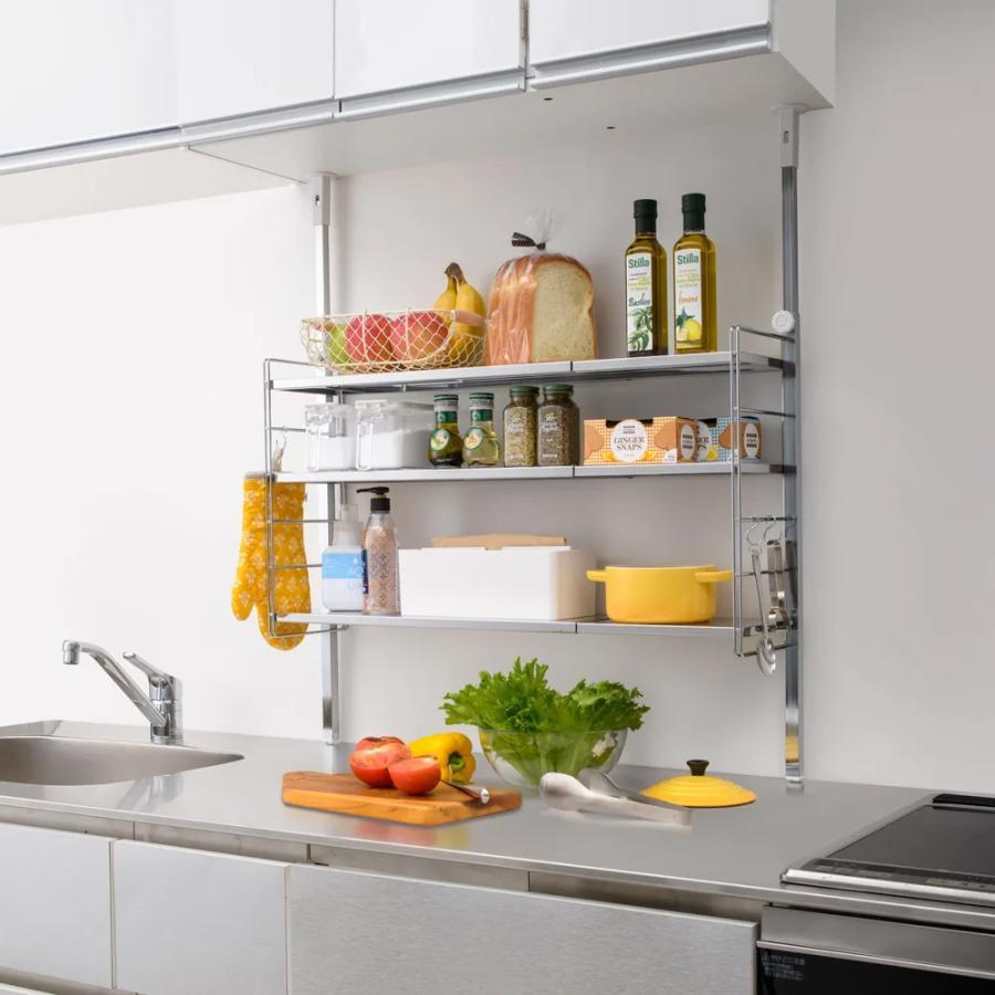 キッチン収納　水切りラック　3段式　スペースの有効活用 水切りラック ステンレス 3段 スリム 幅20 奥行41 高さ58