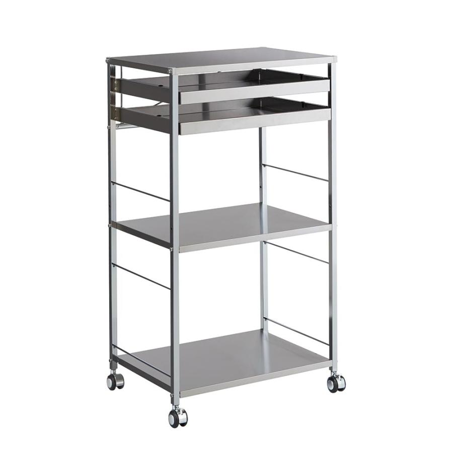 dinos（ディノス） ステンレス作業台ワゴン 引き出し2杯タイプ 幅50cm