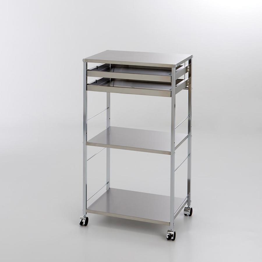 dinos（ディノス） ステンレス作業台ワゴン 引き出し2杯タイプ 幅50cm