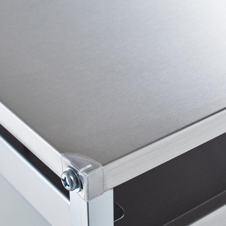 dinos（ディノス） ステンレス作業台ワゴン 引き出し2杯タイプ 幅73.5