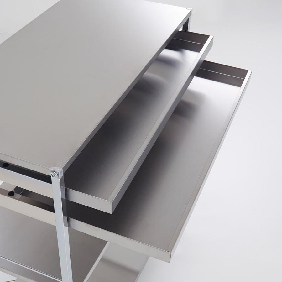 dinos ステンレス作業台ワゴン 引き出し2杯タイプ 幅73.5cm