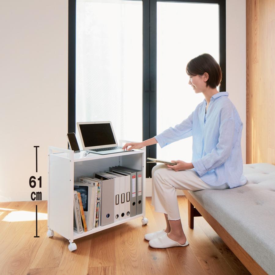 ディノス購入隠せるリビング整理ワゴンモバイル収納キャスターつき幅
