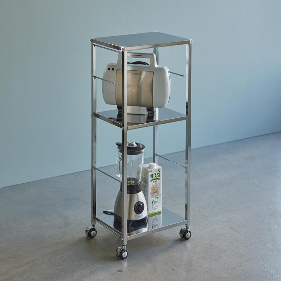 dinos 作業スペースが拡張できるステンレスキッチンワゴン 幅