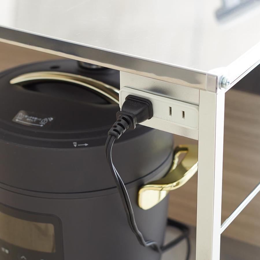 dinos 作業スペースが拡張できるステンレスキッチンワゴン