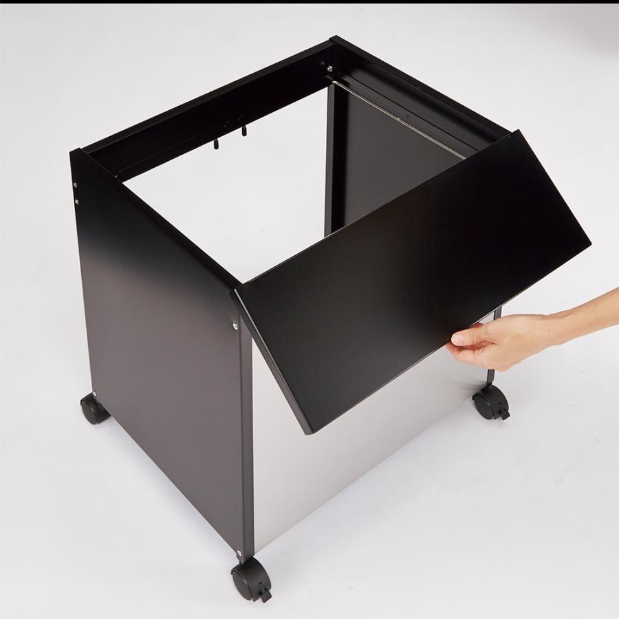 幅40cm 日本製 ゴミが見えにくいのに捨てやすい すっきり収まるステンレスダストワゴン ダストボックス リビング 629807の画像