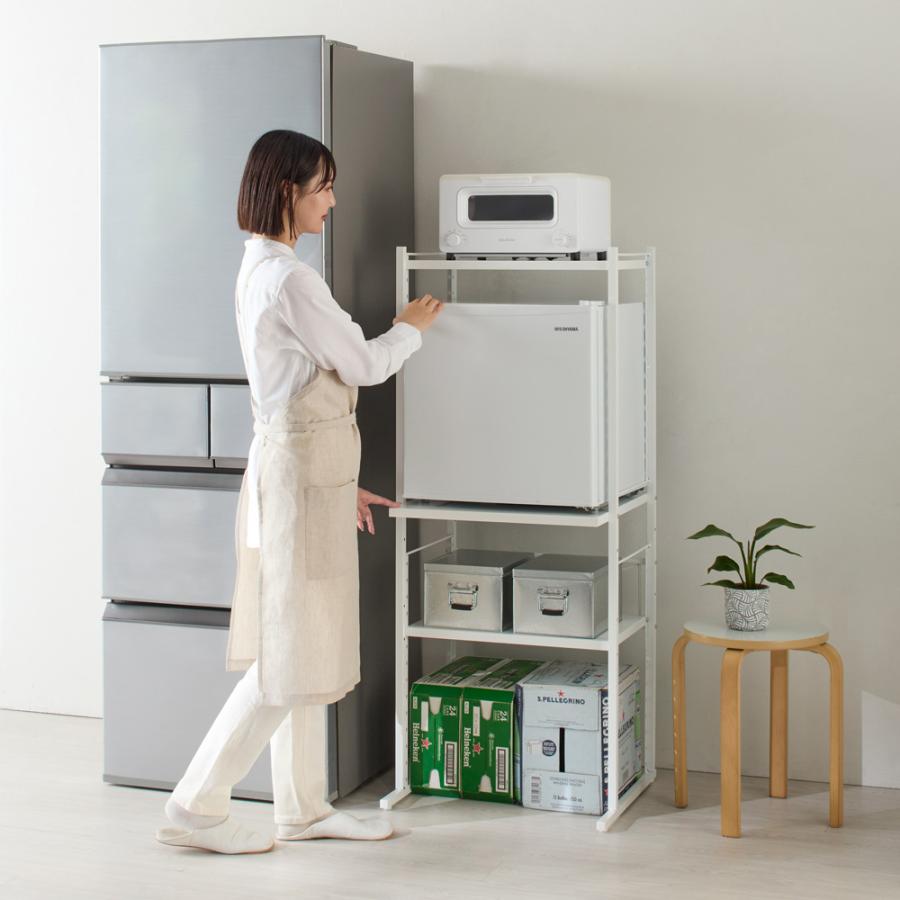 dinos（ディノス） サブ冷凍・冷蔵庫もかがまず使えるキッチンラック