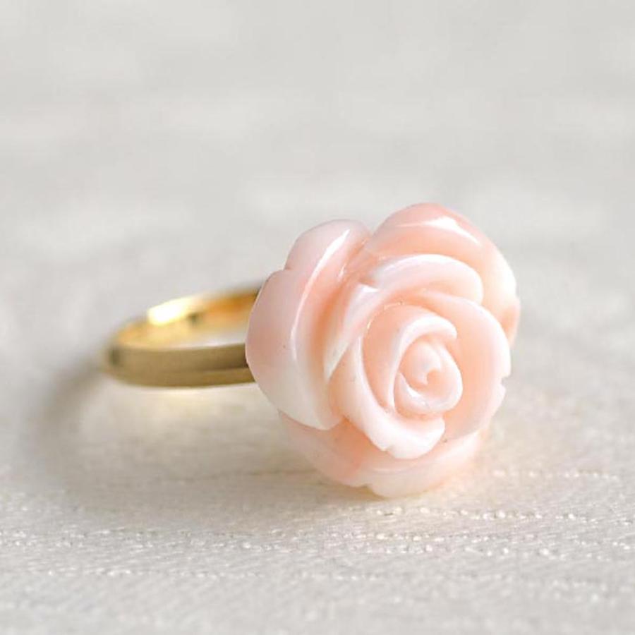 高速配送 バッグ 靴 アクセサリー ジュエリー 水牛 べっ甲 珊瑚 Yukiko Okura ユキコ オオクラ K18 ミッド珊瑚 薔薇 リング J 国内最安値 Www Ladislexia Net