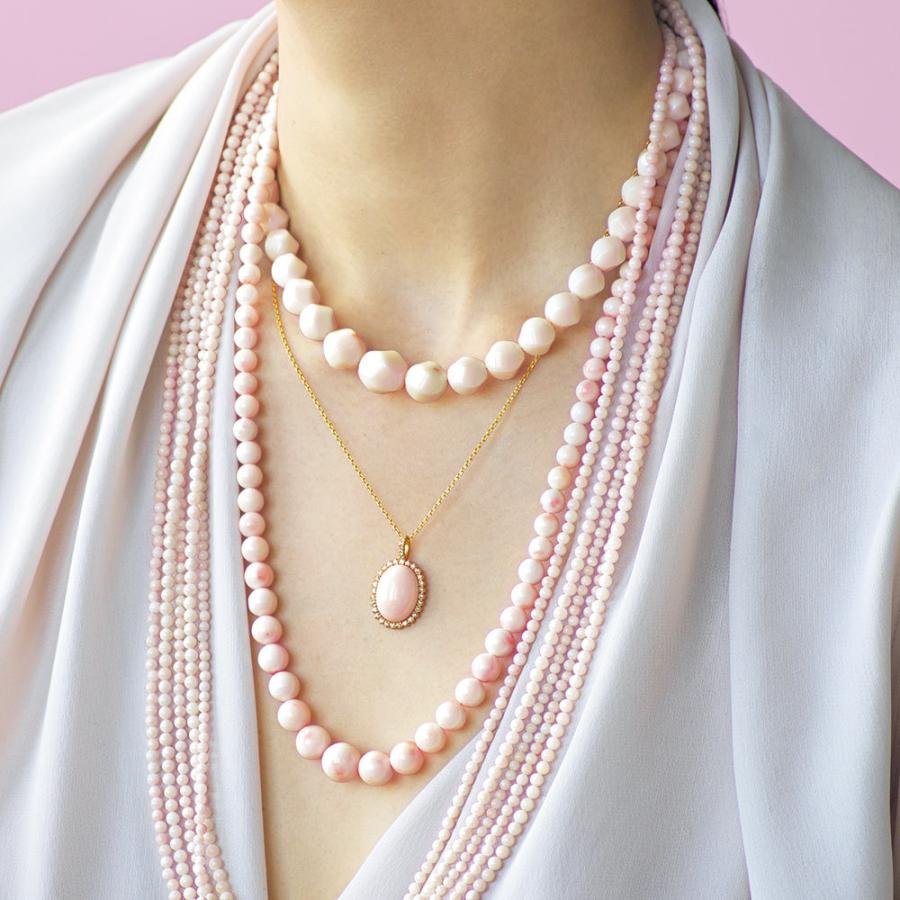 人気商品！！ ☆SV925 ピンクサンゴ グラデーションネックレス