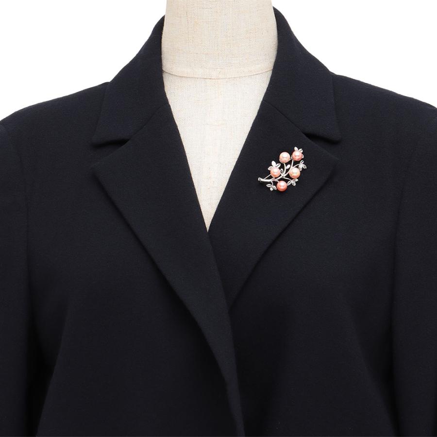 大倉珊瑚店 SV コラーロパール 花枝ブローチ ジュエリー アクセサリー シルバー製 J08705_5