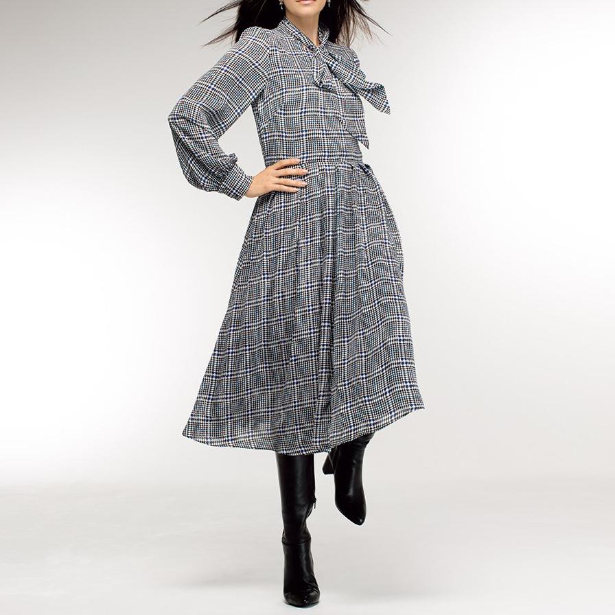 絶対一番安い ファッション ワンピース チュニック マキシワンピース ロングワンピース 千鳥格子柄 ボウタイ付き ワンピース 1302 ディノス Paypayモール店 通販 Paypayモール 最適な価格 Mail Alrayan University Edu Ye