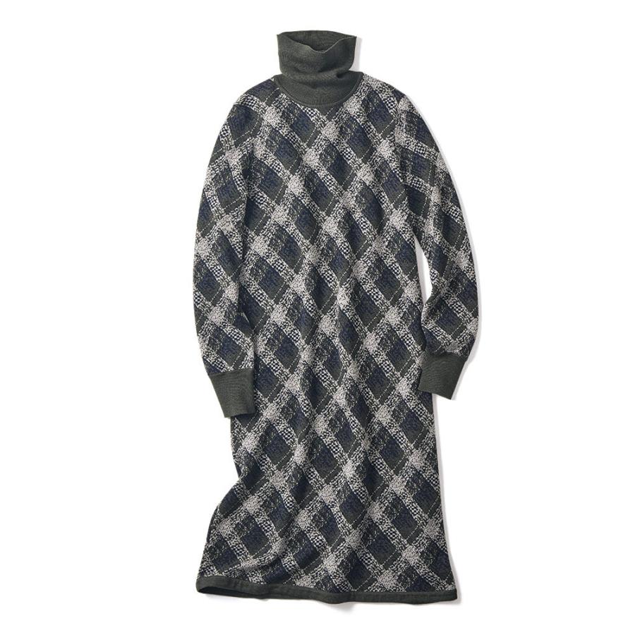 日本公式品 ファッション ワンピース チュニック ニットワンピース かすれ調 アーガイル柄 ジャカードニット ワンピース 訳ありセール格安 Gestion Etechnologies Shop