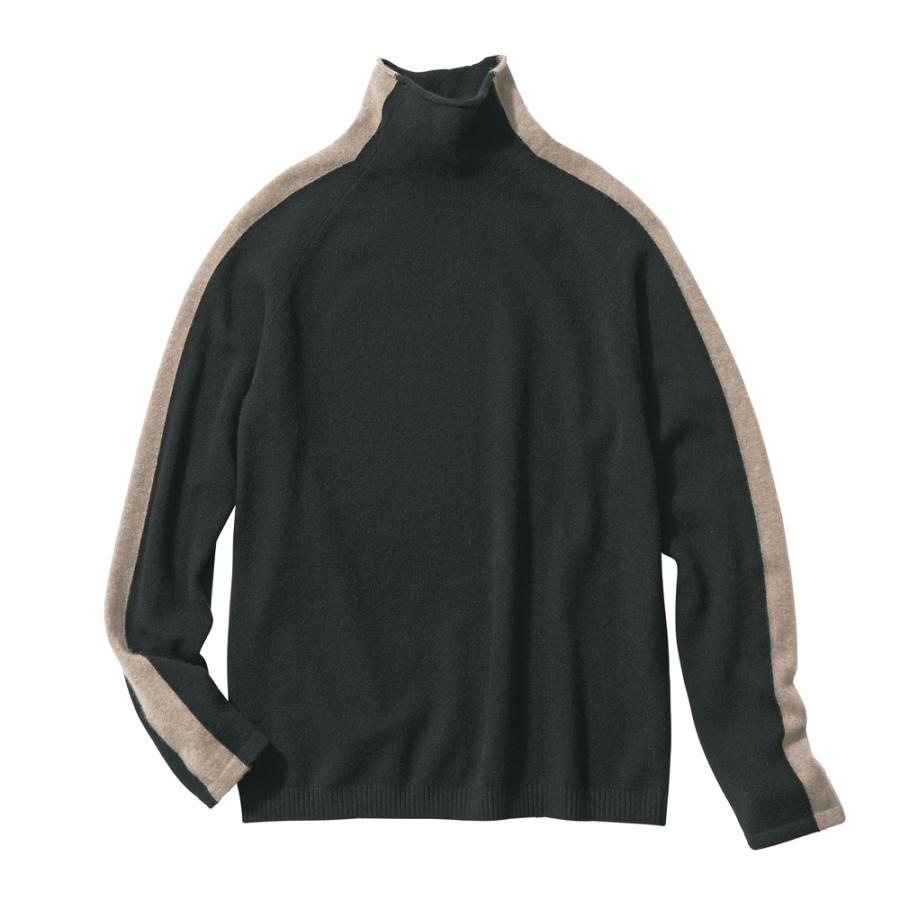 dinos（ディノス） カシミヤニット サイドライン インターシャ