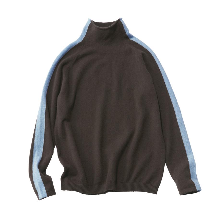 dinos（ディノス） カシミヤニット サイドライン インターシャ