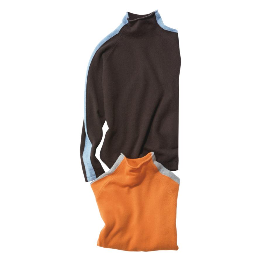 dinos（ディノス） カシミヤニット サイドライン インターシャ