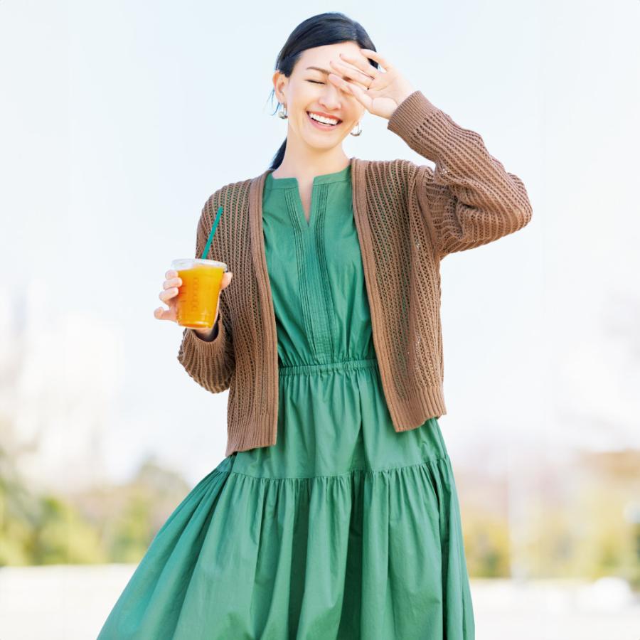 コットンピンタック使い フレアーワンピース ワンピース マキシワンピース ロングワンピース 383002 コットンピンタック使い フレアーワンピース ワンピース チュニック