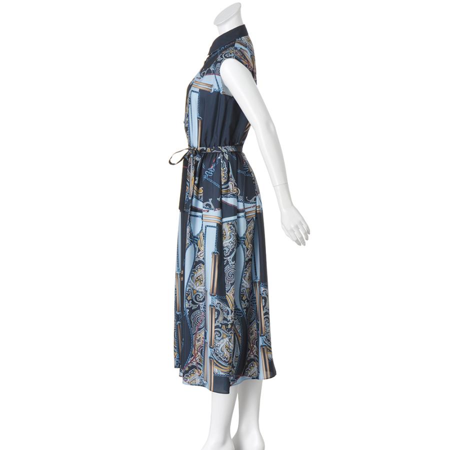 スラッティ ラッティ社 チェーンベルト×ペイズリーパネル柄ワンピース