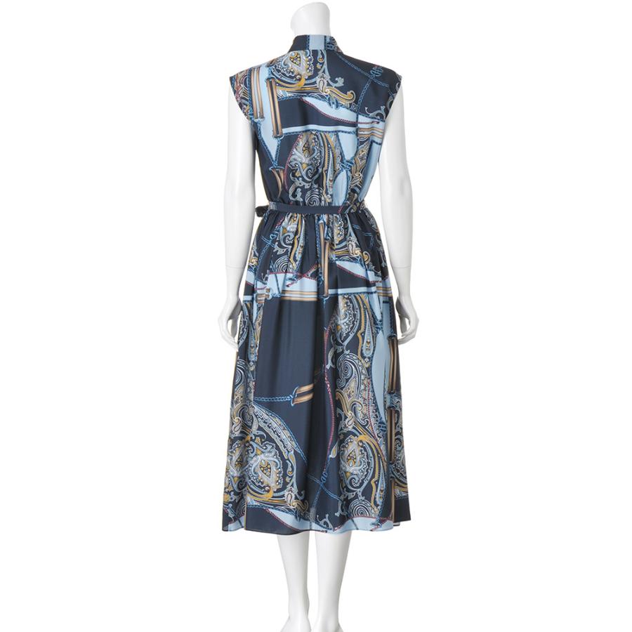 スラッティ ラッティ社 チェーンベルト×ペイズリーパネル柄ワンピース