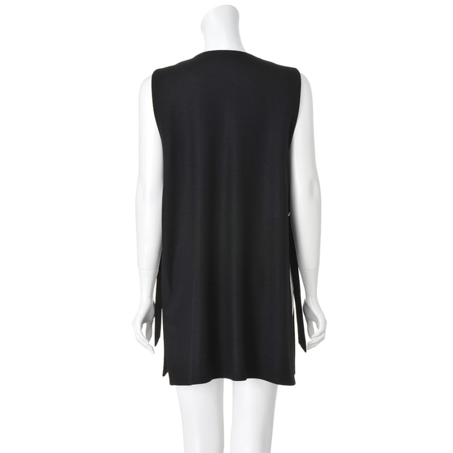 dinos（ディノス） 圧縮ウールジャージー サイドベルト ジレ