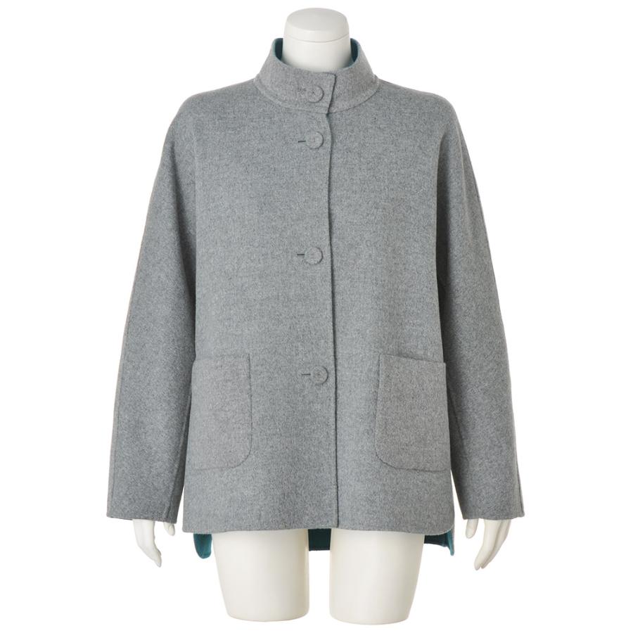 dinos（ディノス） タスマニアラムウール スタンドカラー リバーシブル