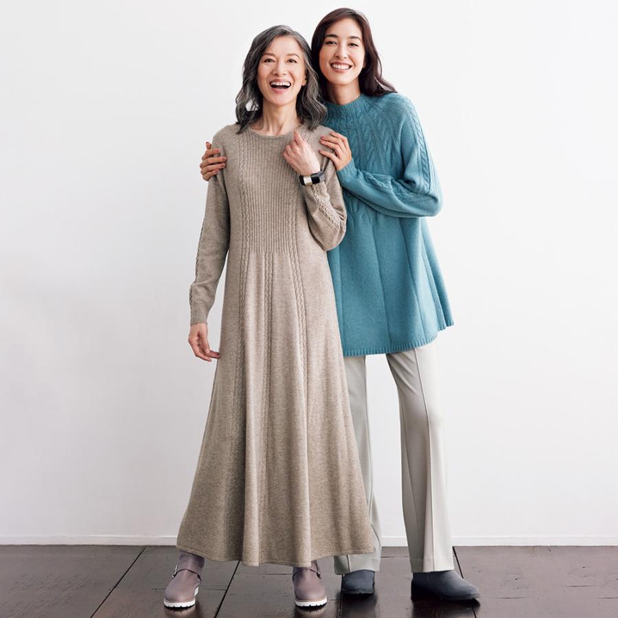 ウールカシミヤ ケーブル使い チュニック チュニック 長袖 七分袖チュニック 126501 ウールカシミヤ ケーブル使い チュニック チュニック 長袖 七分袖