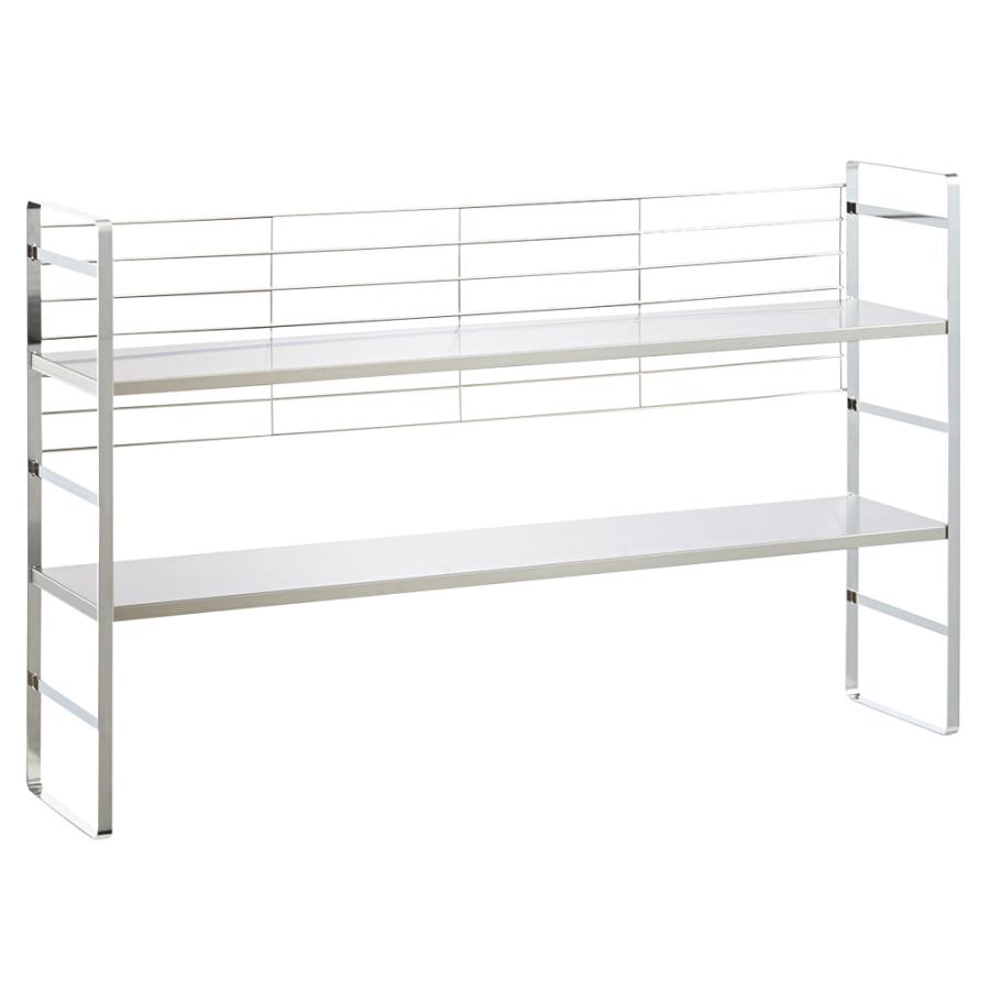 dinos ステンレス頑丈コンロ奥シェルフ 幅90cm キッチン用品収納