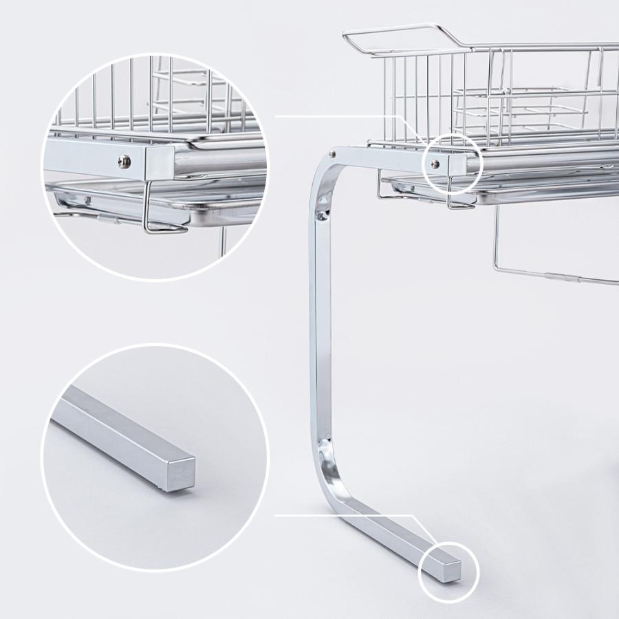 dinos 日本製 伸縮 スリム ステンレス シンク 水切りラック 収納