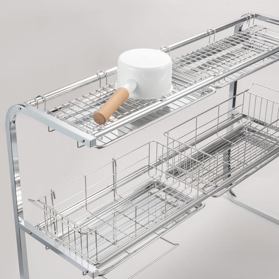 dinos（ディノス） 手前がすっきり伸長式シンク上水切り 2段 水切り