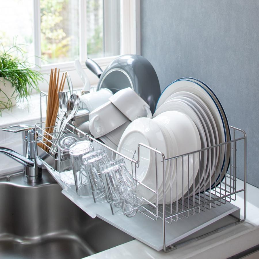 dinos（ディノス） ステンレス 大容量 水切りラック キッチン まな板