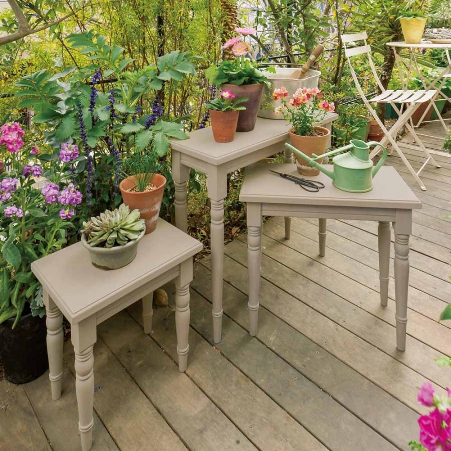 ガーデニング フラワー ガーデニング用品 エクステリア ガーデンテーブル アンティーク風ネストテーブル3点セット G ディノス Paypayモール店 通販 Paypayモール