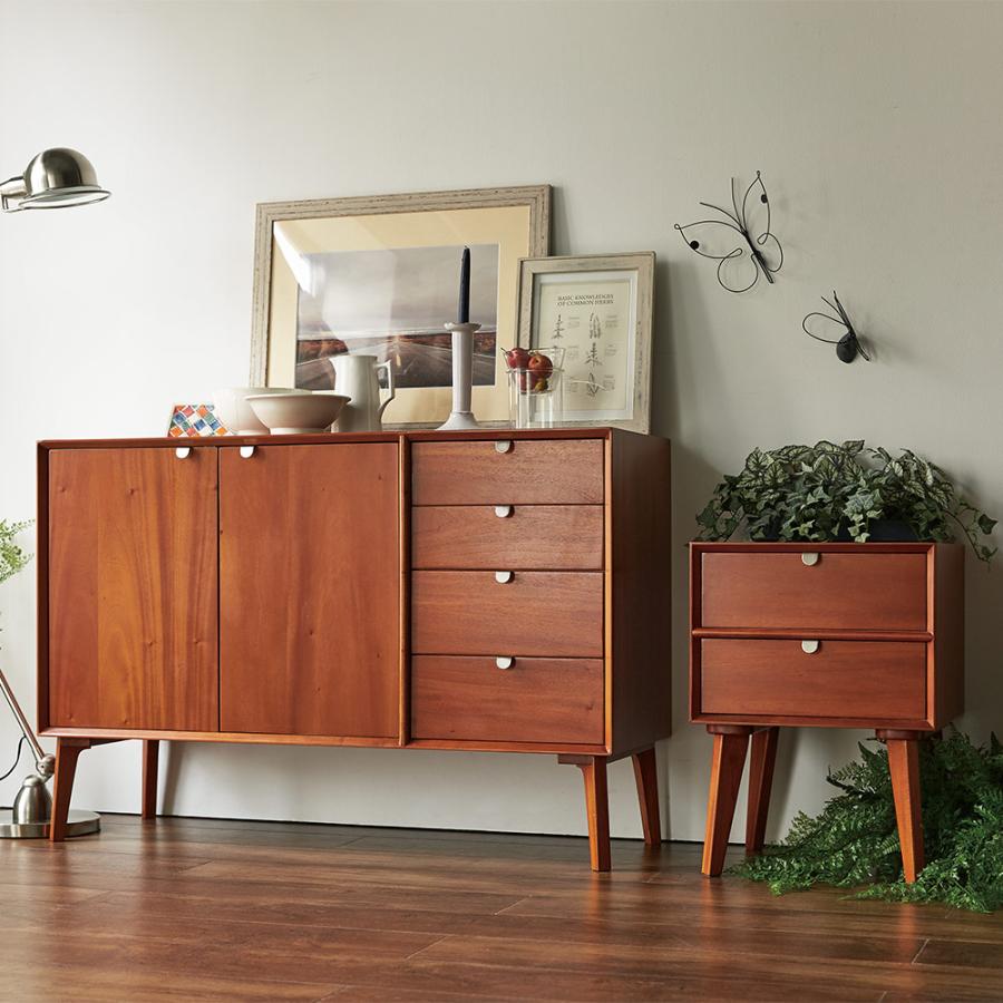 dinos 北欧ヴィンテージ風Vカットデザイン リビングボード