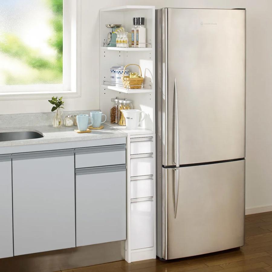 dinos ［幅20奥行55cm］ 取り出しやすい2面オープンすき間収納庫 日本