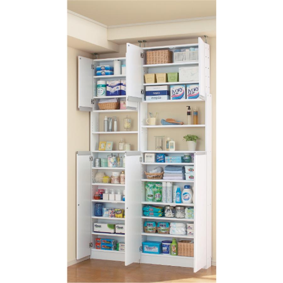 薄型で省スペースキッチン突っ張り収納庫 扉タイプ 幅45cm・奥行19cm 薄型で省スペースキッチン突っ張り収納庫 扉タイプ 幅45cm・奥行19cm