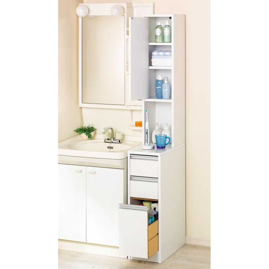 dinos（ディノス） 天板が使える 光沢仕上げ扉付きすき間収納庫 ハイ