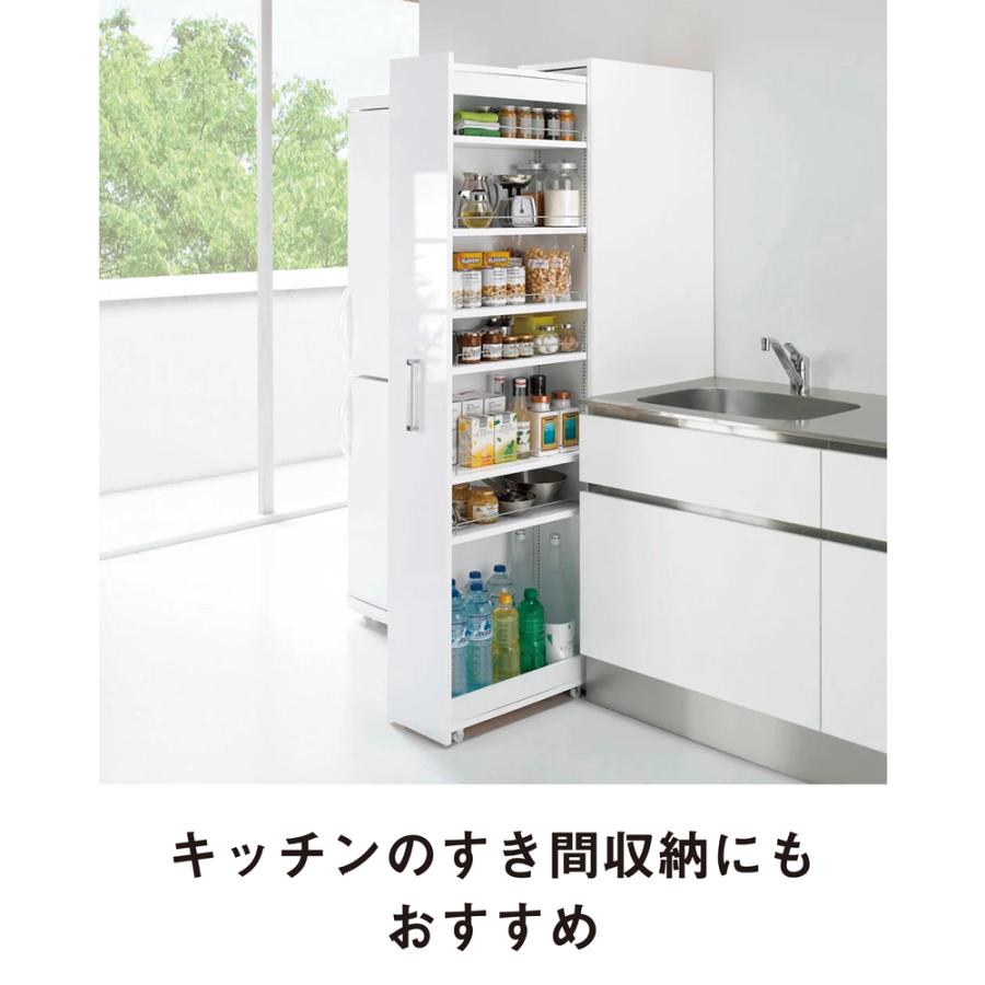 トイレ収納 洗面所収納 洗濯機横 すき間収納 ボックス付きリバーシブル すき間収納庫 幅15cm奥行47cm 839513｜dinos｜06