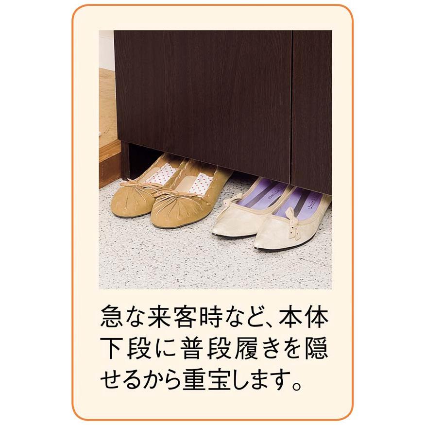 奥行ゆったりシンプルラインシューズボックス ミドルタイプ（高さ110cm） 幅60cm 下駄箱 玄関収納 シューズボックス 631522_12