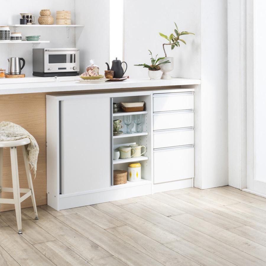 dinos（ディノス） ストレートカウンター下引き戸収納庫 幅90 奥行20cm