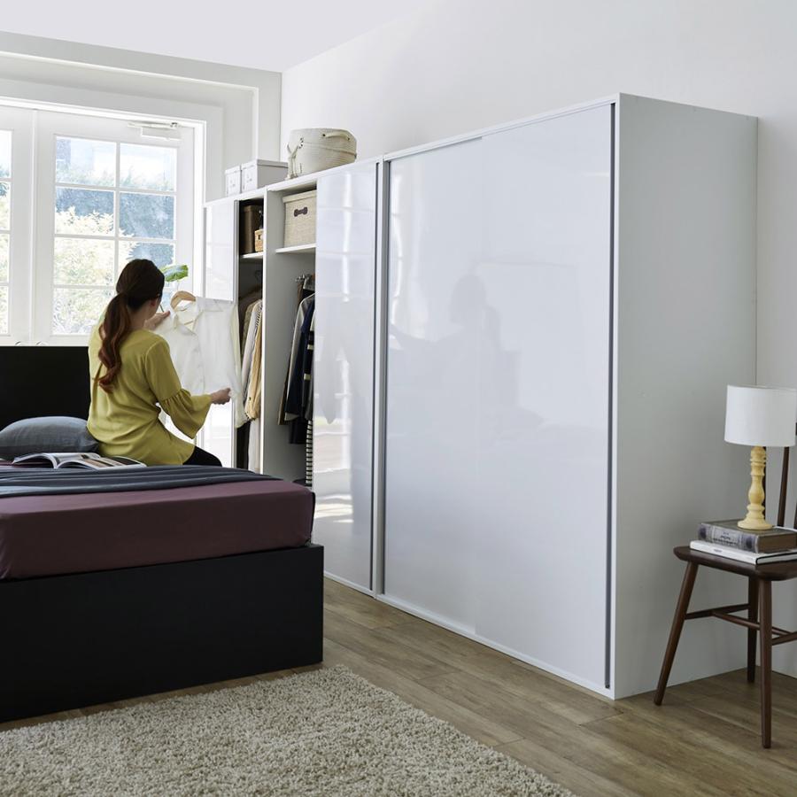 dinos（ディノス） 光沢仕上げ 引き戸ロッカー 幅150cm 衣類収納